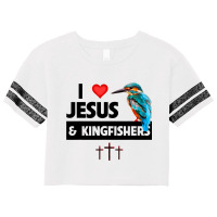 I Love Jesus And Kingfishers Bird Watching Christi Scorecard Crop Tee | Artistshot