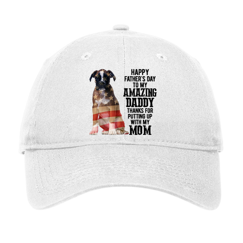 Happy Fathers Day To My Amazing Daddy Boxer Dog Adjustable Cap | Artistshot