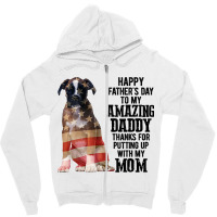 Happy Fathers Day To My Amazing Daddy Boxer Dog Zipper Hoodie | Artistshot