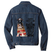 Happy Fathers Day To My Amazing Daddy Boxer Dog Men Denim Jacket | Artistshot