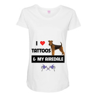 I Love Tattoos And My Airedale Terrier Dog Tattooe Maternity Scoop Neck T-shirt | Artistshot