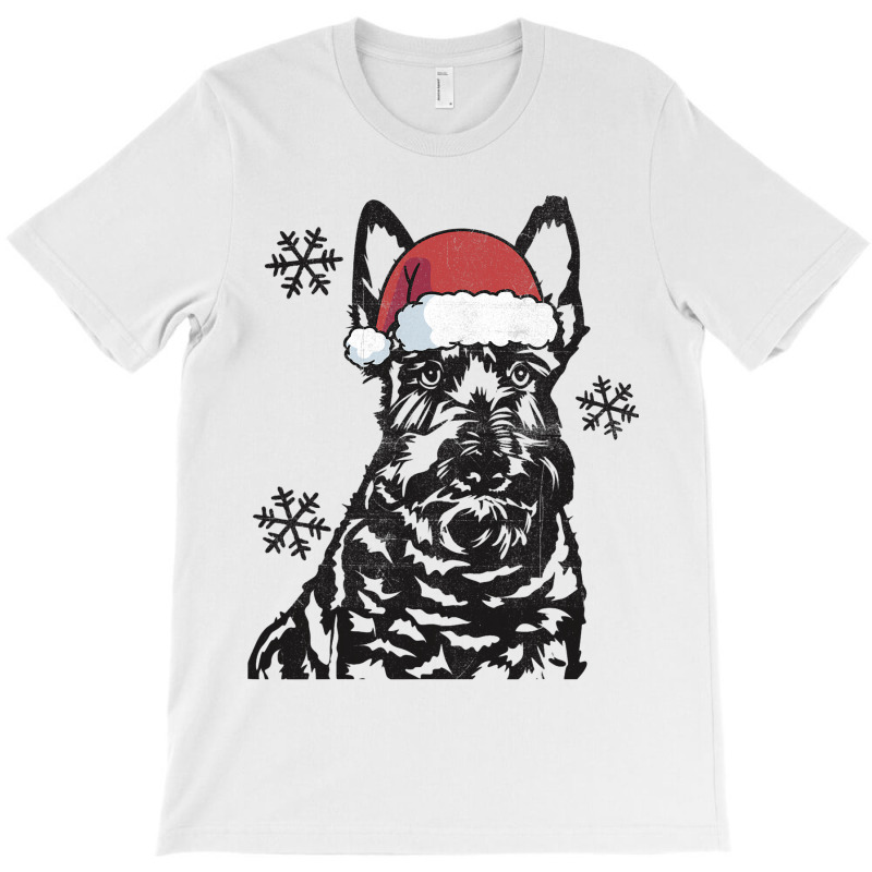 Funny Scottish Terrier Christmas Santa Hat Xmas Mo T-Shirt by NariahPringl | Artistshot