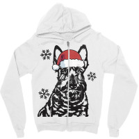 Funny Scottish Terrier Christmas Santa Hat Xmas Mo Zipper Hoodie | Artistshot