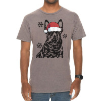 Funny Scottish Terrier Christmas Santa Hat Xmas Mo Vintage T-shirt | Artistshot