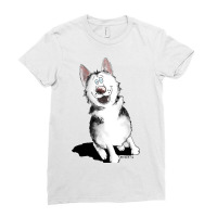 Happy Siberian Husky Sleigh Dog Malamute I Dog Fan Ladies Fitted T-shirt | Artistshot