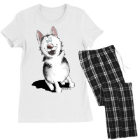 Happy Siberian Husky Sleigh Dog Malamute I Dog Fan Women's Pajamas Set | Artistshot