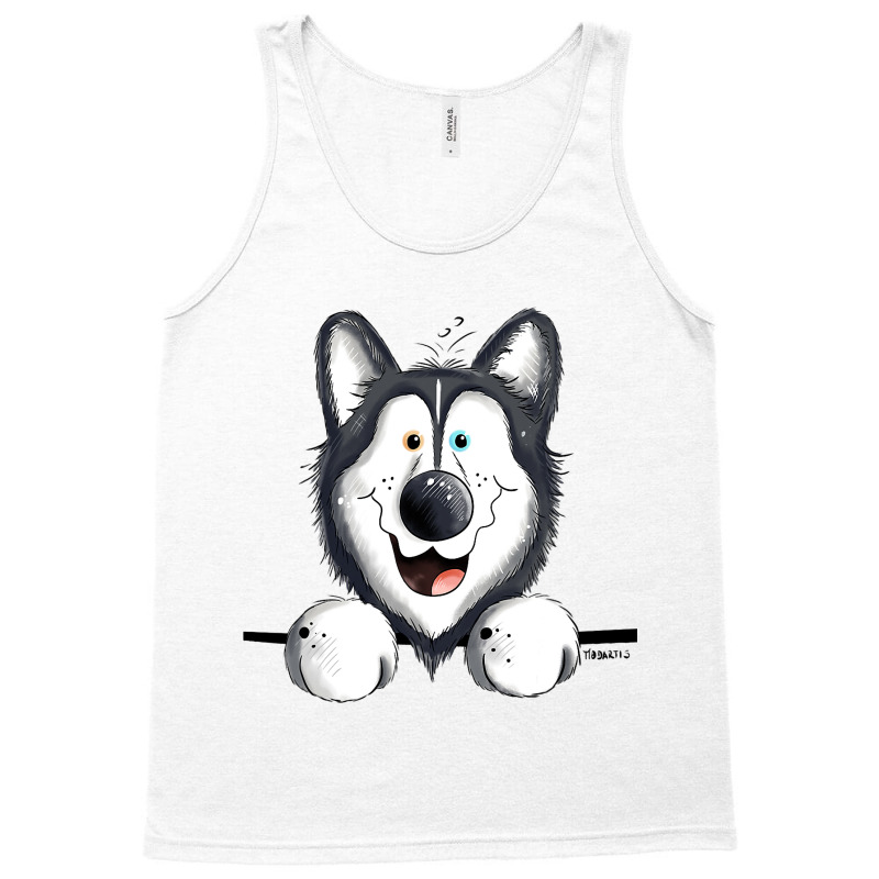 Happy Siberian Husky Sleigh Dog Malamute I Dog Fan Tank Top | Artistshot