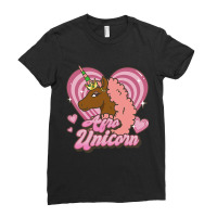 Afro Unicorn Caramel Logo Heart Sparkles V2 Ladies Fitted T-shirt | Artistshot