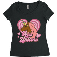 Afro Unicorn Caramel Logo Heart Sparkles V2 Women's Triblend Scoop T-shirt | Artistshot