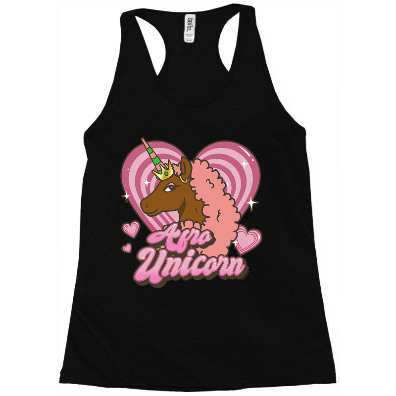 Afro Unicorn Caramel Logo Heart Sparkles V2 Racerback Tank by BristolEstes | Artistshot