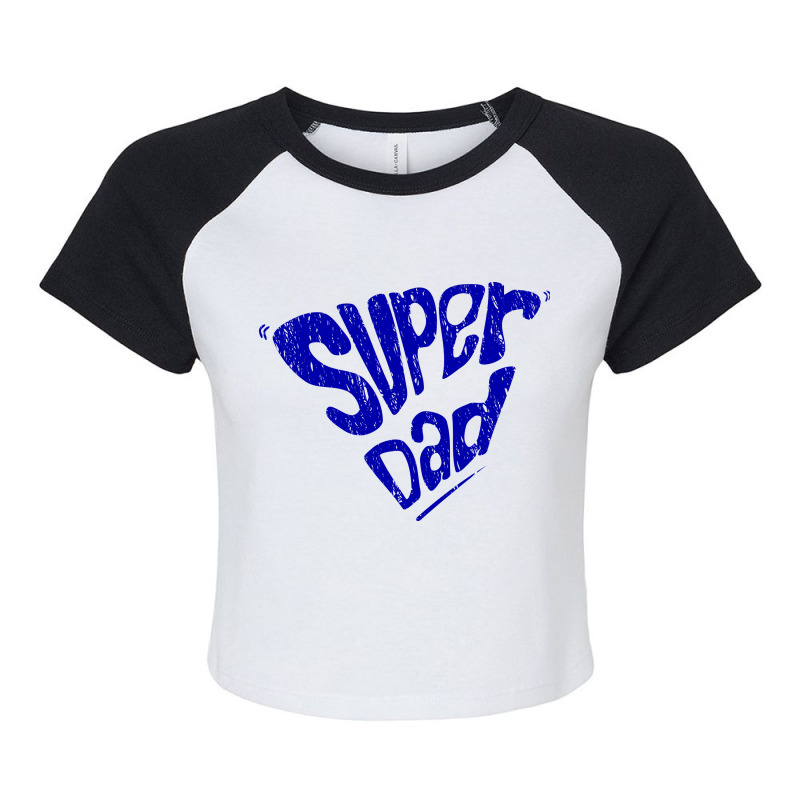 Chalk Lettering Style Illustration Of Super Dad Raglan Crop Top by selos47 | Artistshot