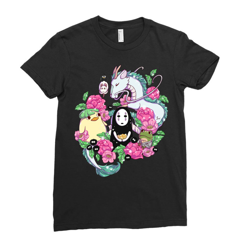 Studio Ghibli Ladies Fitted T-Shirt by mazikos | Artistshot