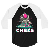 Astronaut Chess Player Checkmate Grandmaster Chess 3/4 Sleeve Shirt | Artistshot