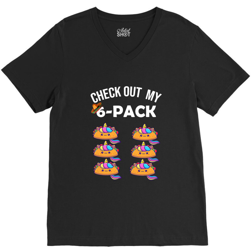 6 Pack Fitness Taco Funny Mexican Gym Top For Taco V-neck Tee | Artistshot