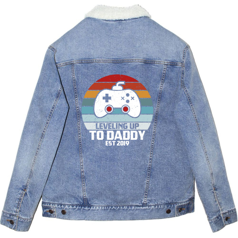 Leveling Up To Daddy Unisex Sherpa-lined Denim Jacket | Artistshot