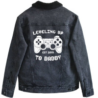 Leveling Up To Daddy 2 Unisex Sherpa-lined Denim Jacket | Artistshot