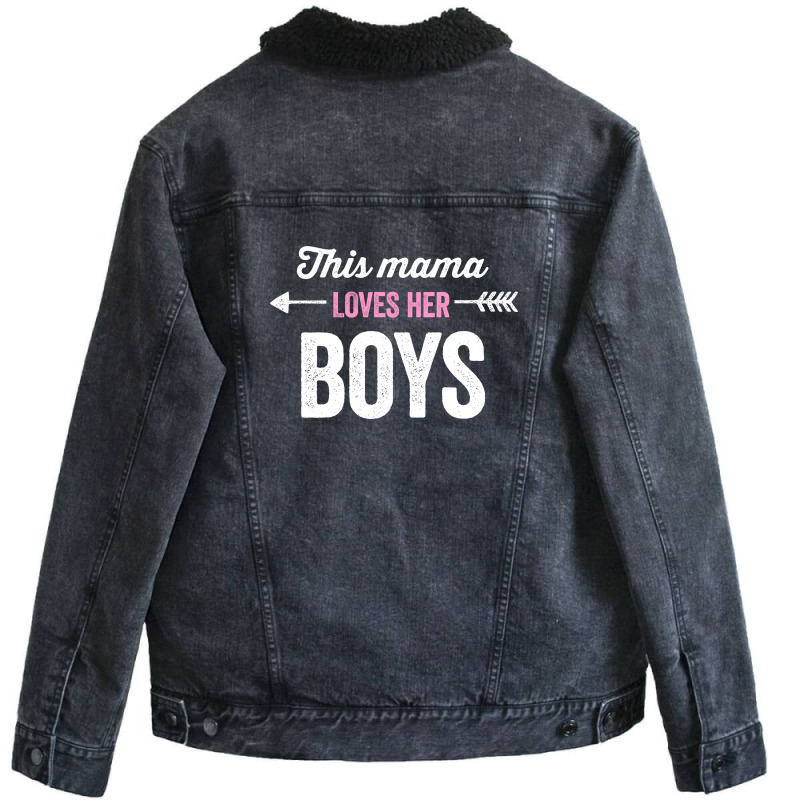 This Mama Loves Her Boys 2 Unisex Sherpa-lined Denim Jacket | Artistshot