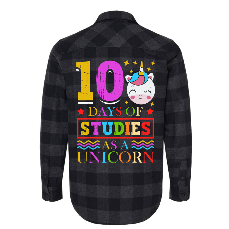 100 Days Of Studies As A Unicorn School Pony Schoo Flannel Shirt | Artistshot