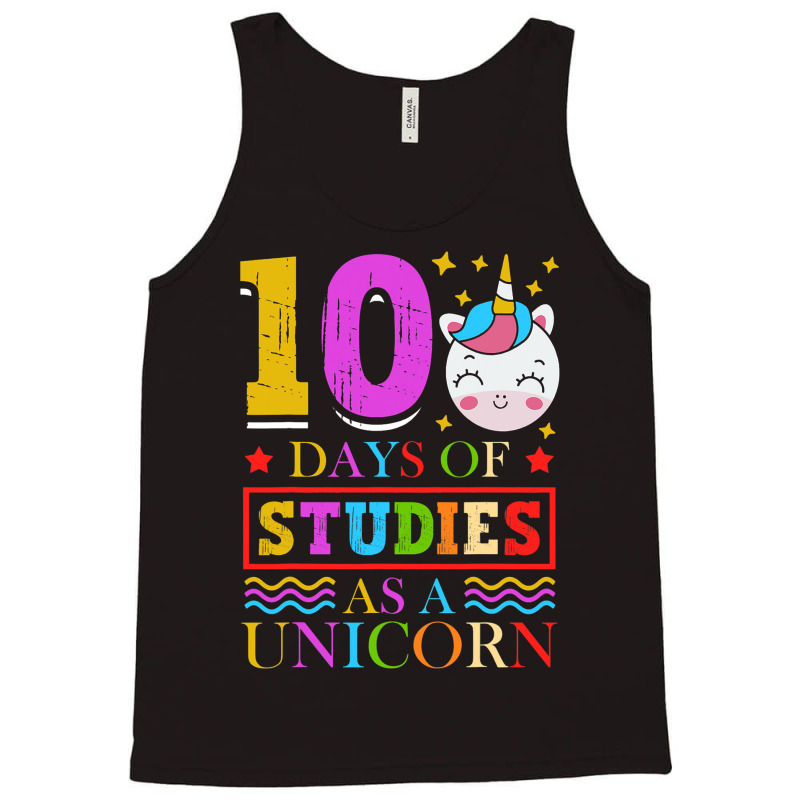 100 Days Of Studies As A Unicorn School Pony Schoo Tank Top | Artistshot