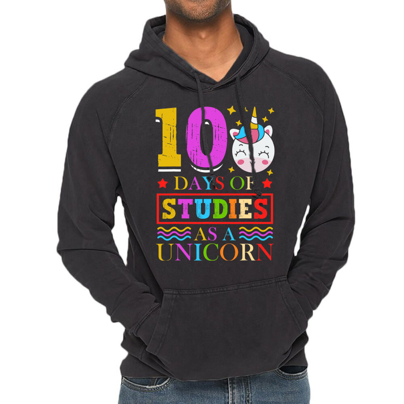 100 Days Of Studies As A Unicorn School Pony Schoo Vintage Hoodie | Artistshot