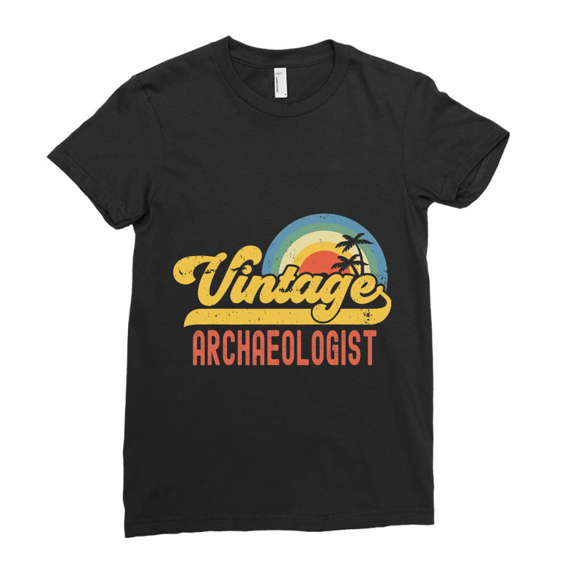 Archaeologist Vintage Sunset Profession Retro Job  Ladies Fitted T-Shirt by JANETDAVIS | Artistshot