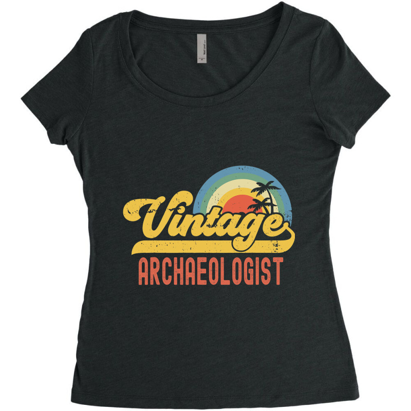 Archaeologist Vintage Sunset Profession Retro Job  Women's Triblend Scoop T-shirt by JANETDAVIS | Artistshot