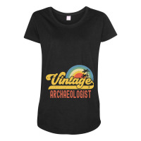 Archaeologist Vintage Sunset Profession Retro Job  Maternity Scoop Neck T-shirt | Artistshot