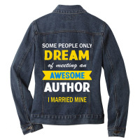 Awesome Author Husband Wife Married Writers Christ Ladies Denim Jacket | Artistshot