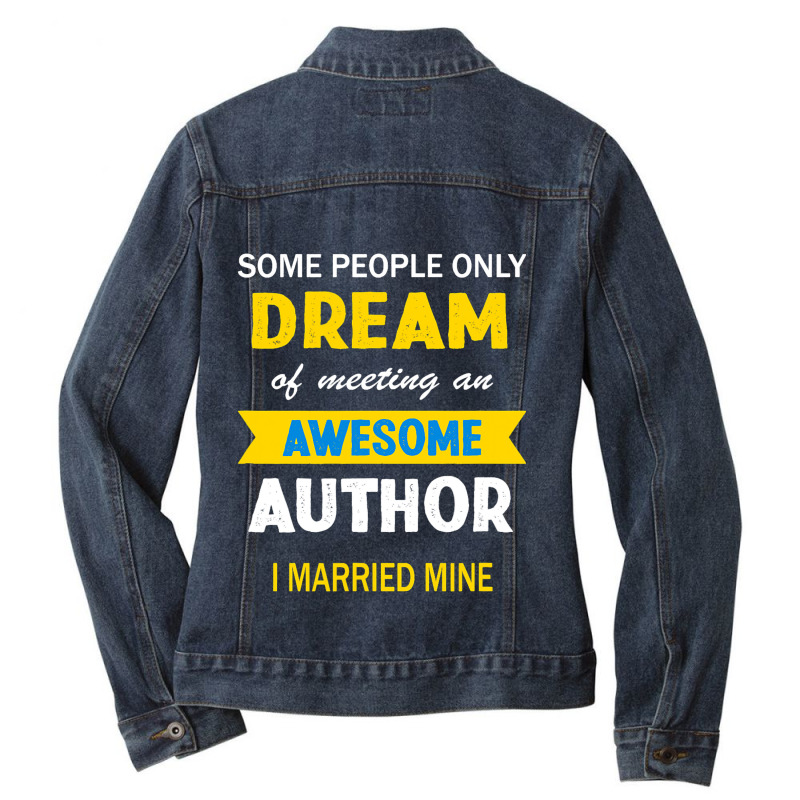 Awesome Author Husband Wife Married Writers Christ Ladies Denim Jacket by GARYYATES | Artistshot