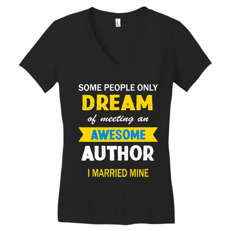 Awesome Author Husband Wife Married Writers Christ Women's V-Neck T-Shirt by GARYYATES | Artistshot