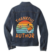 Author Job Funny Thanksgiving Ladies Denim Jacket | Artistshot