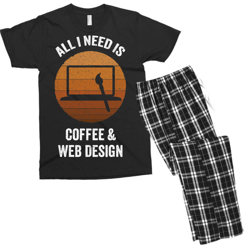 All I Need Coffee Web Design Vintage Website Codin Men's T-shirt Pajama Set | Artistshot