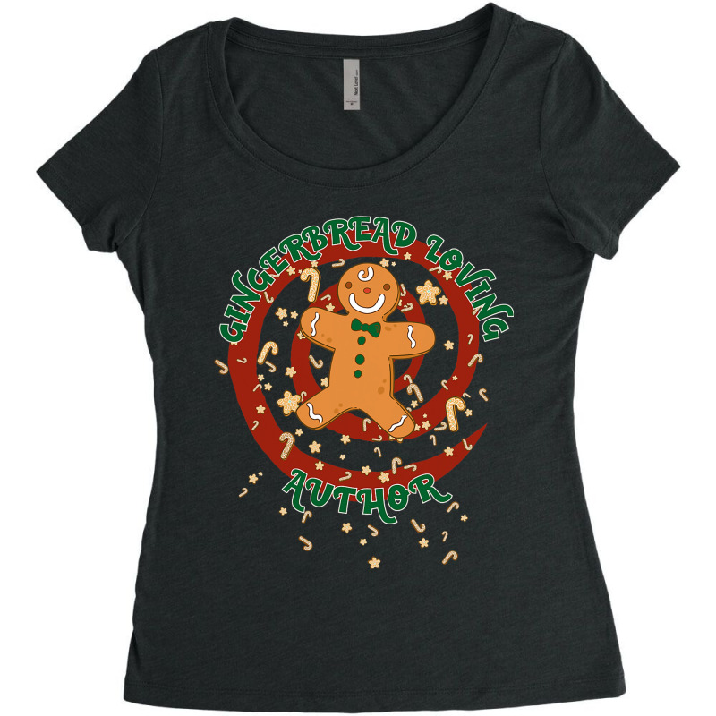 Author Job Gingerbread Funny Xmas Women's Triblend Scoop T-shirt by LoralieDemars | Artistshot