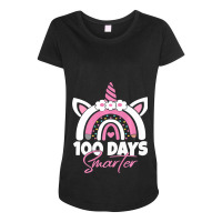 100 Days Smarter Teacher 100th Day Of School Unico Maternity Scoop Neck T-shirt | Artistshot