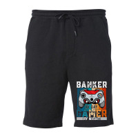 Banker By Day Gamer By Night Meme For Gamers Fleece Short | Artistshot