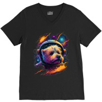 Astronaut Norfolk Terrier Dog Space Galaxy 1 V-neck Tee | Artistshot