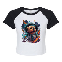 Astronaut Norfolk Terrier Dog Space Galaxy Raglan Crop Top | Artistshot