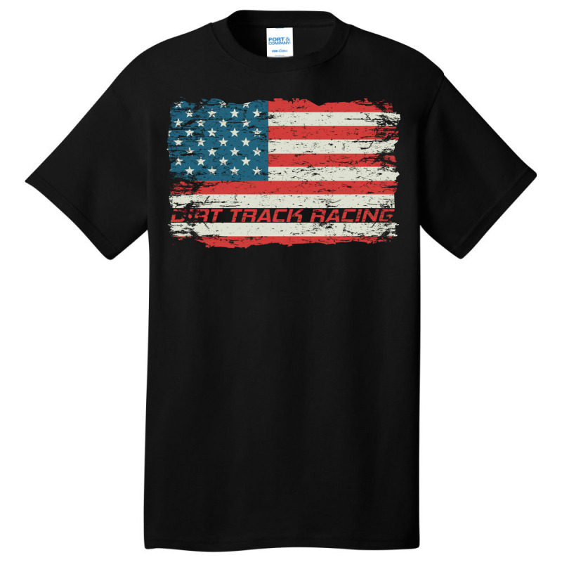 Dirt Track Racing American Flag Extreme Lover Basic T-shirt by SamsulArt | Artistshot