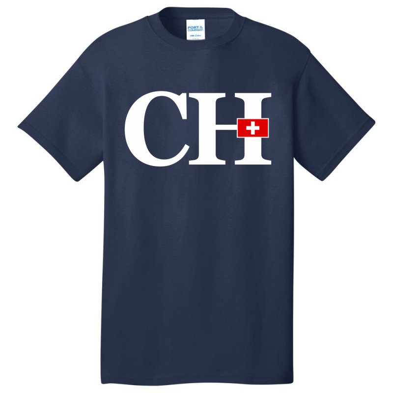 Switzerland Flag And Country Initials Basic T-shirt by cidolopez | Artistshot