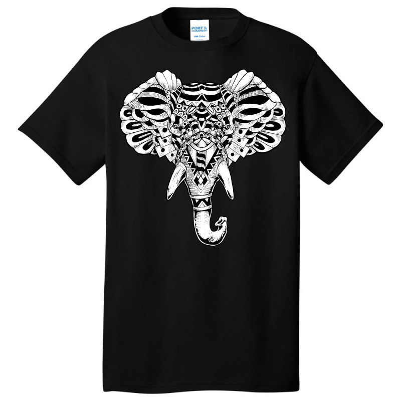 Elephant Ornate Basic T-shirt by polkam design | Artistshot