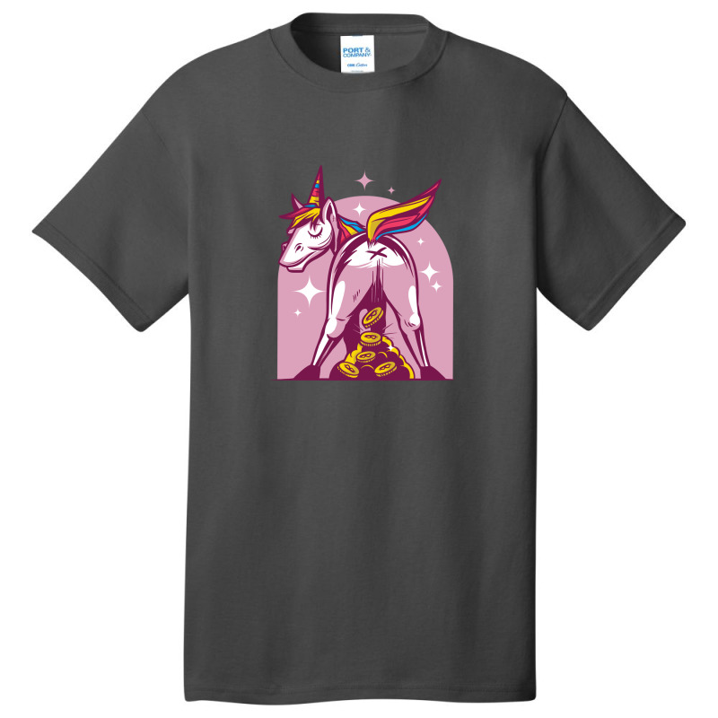 Unicorn Bitcoin Basic T-shirt by trustedart | Artistshot