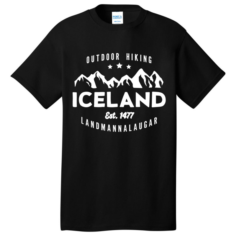 Iceland Hiking Landmannalaugar Est 1477 Basic T-shirt by YenNgoc | Artistshot