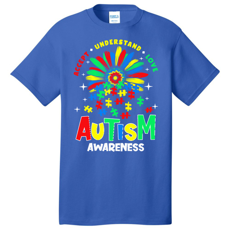 Autism Awareness T  Shirtautism Awareness Flower Gift T  Shirt Basic T-shirt by abigayle98988 | Artistshot