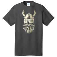 Uff Da Viking Helmet Funny Beard Scandinavian Mythology Popular Norweg Basic T-shirt | Artistshot