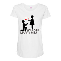 Will You Marry Me Maternity Scoop Neck T-shirt | Artistshot