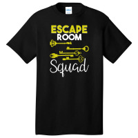 Escape Room Squad Geek Vintage Key Design Lock Team Crew Basic T-shirt | Artistshot