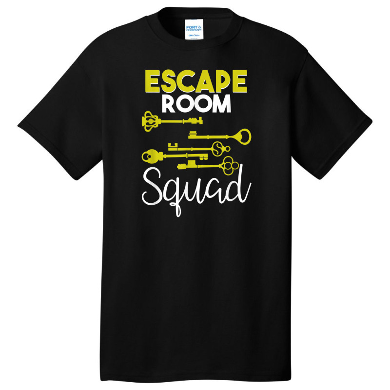 Escape Room Squad Geek Vintage Key Design Lock Team Crew Basic T-shirt by Vivu991 | Artistshot