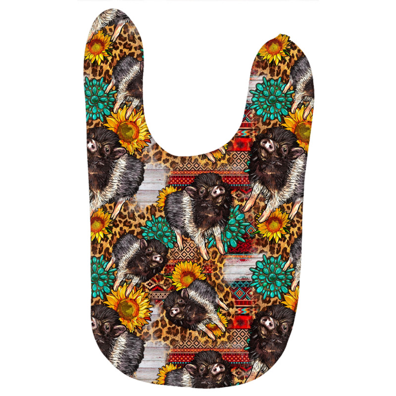 Baby Hampshire Pig Sunflowers Seamless Pattern Baby Bibs by FaDigitalArtStudio | Artistshot