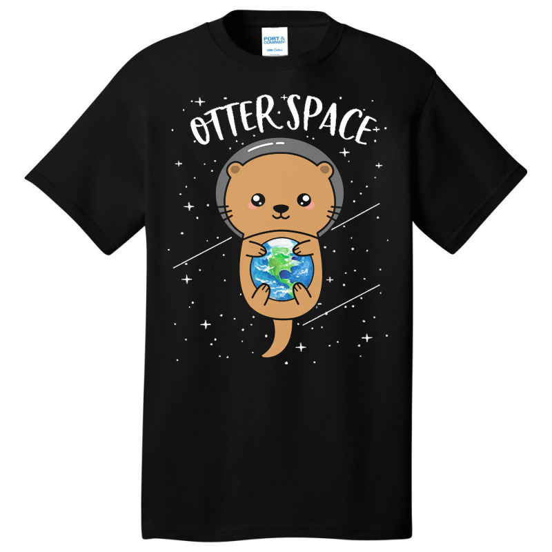 Otter Space T  Shirt Otter Space Cute Funny Sea Otter Astronaut Milky Basic T-shirt by abigale00240 | Artistshot