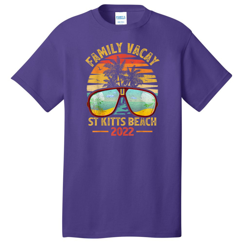 Vintage Family Vacation 2022 Lost Paradise St Kitts Beach Basic T-shirt by Tiktify | Artistshot